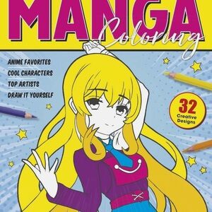 Manga Coloring Book - Vibrant Yellow and Purple